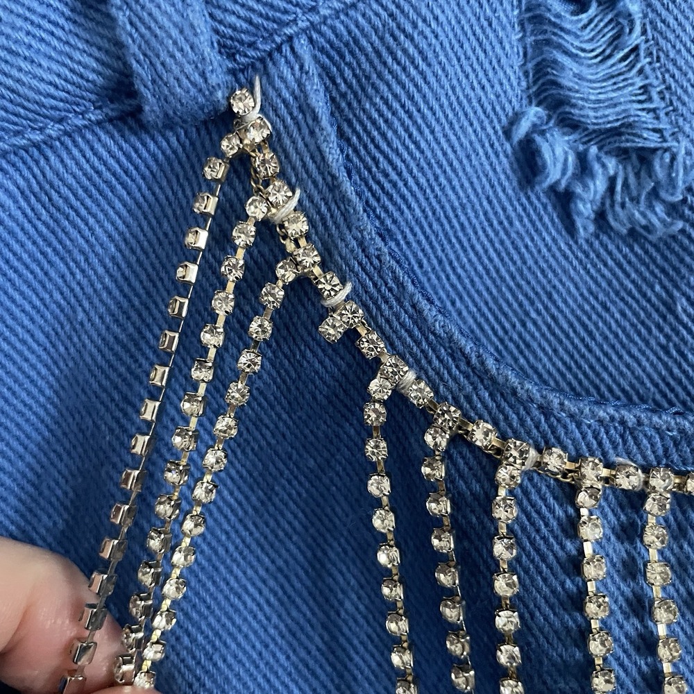 Blue B Women's High Rise Rhinestone Fringe Shorts - Small Cowgirl Rodeo Festival - Picture 4 of 13